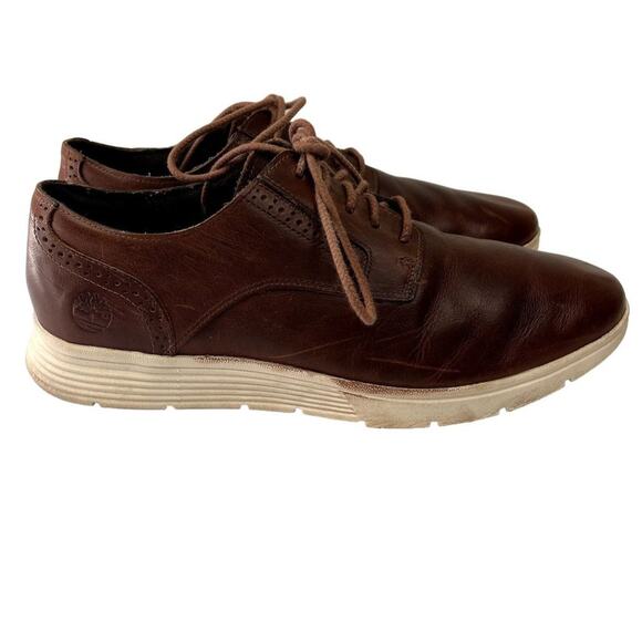 Timberland Shoes Men's Size 9 Franklin Park Brogue Oxfords Brown Leather Lace Up - Picture 1 of 15